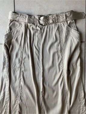 Vintage Fall Y2K Silk Utility Maxi Skirt
